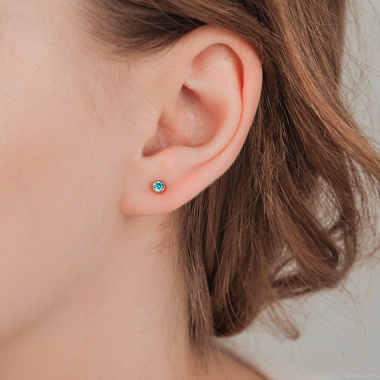 Пусеты Fiore Luna, Cubic zirconia Blue Topaz, SWE0128 BT G Пусеты Fiore Luna, Cubic zirconia Blue Topaz, SWE0128 BT G